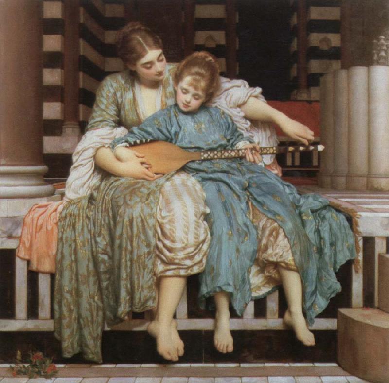Lord Frederic Leighton the music lesson oil painting picture